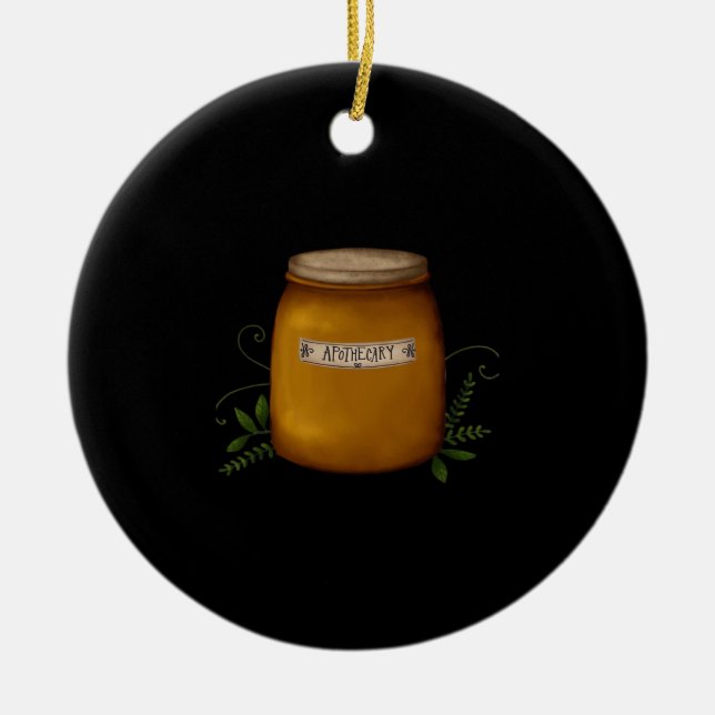 Whimsigoth Apothecary Jar Ceramic Ornament (Front)