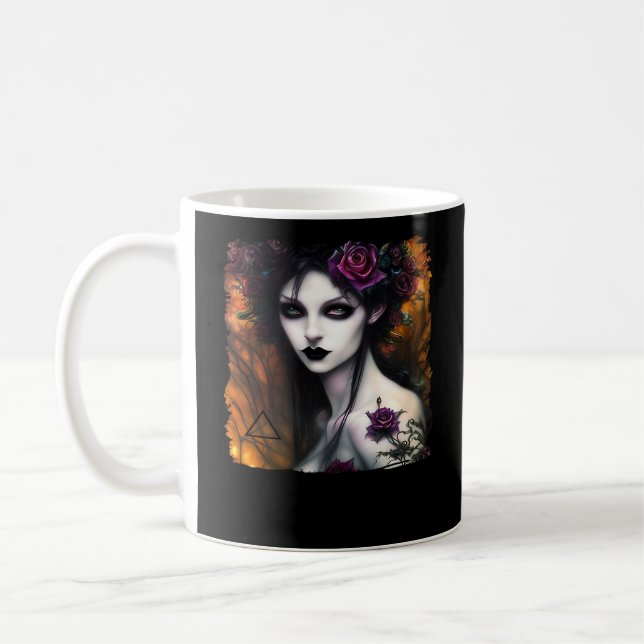 Whimsigoth – Autumn Nights & Vintage Design Coffee Mug (Left)