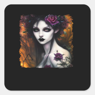 Whimsigoth – Autumn Nights & Vintage Design Square Sticker