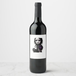 Whimsigoth Classic Design For Halloween Wine Label