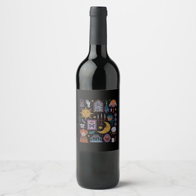 Whimsigoth Classic – Gothic Romance Autumn Aesthet Wine Label (Front)