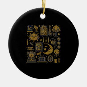 Whimsigoth Classic – Mystical Moons & Forest Ceramic Ornament