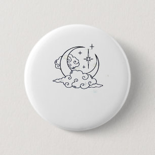 Whimsigoth Clouds Moon Witchy Classic 2 Inch Round Button