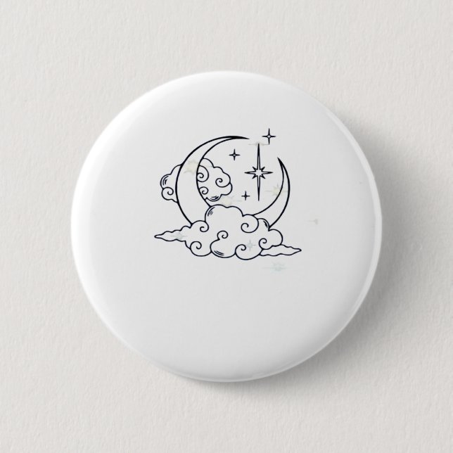 Whimsigoth Clouds Moon Witchy Classic 2 Inch Round Button (Front)