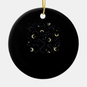Whimsigoth Clouds Sun Moon Witchy Ceramic Ornament