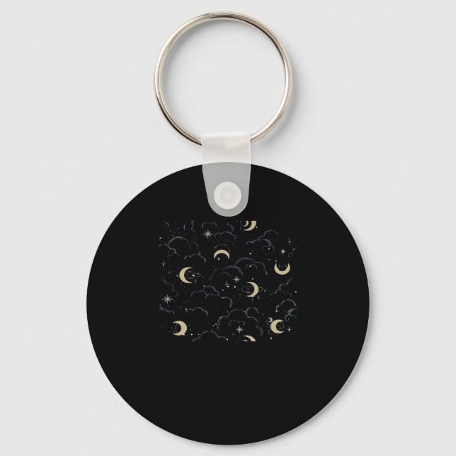 Whimsigoth Clouds Sun Moon Witchy Keychain (Front)