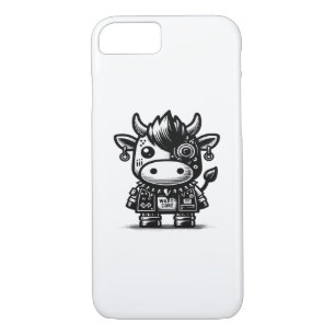 Whimsigoth Cyborg Cow Vintage Art Design Classic Case-Mate iPhone Case