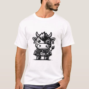 Whimsigoth Cyborg Cow Vintage Art Design Classic T-Shirt