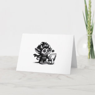 Whimsigoth Cyborg Internet Troll Vintage Art Desig Card