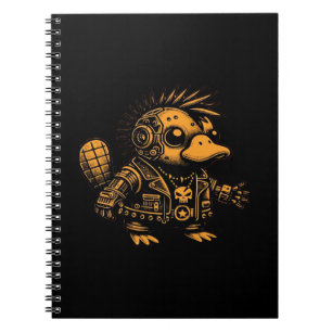 Whimsigoth Cyborg Platypus Vintage Art Design Notebook