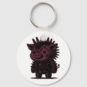 Whimsigoth Cyborg Sloth Vintage Art Design Classic Keychain