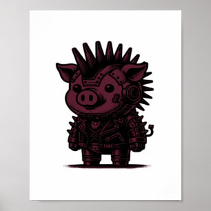 Whimsigoth Cyborg Sloth Vintage Art Design Classic Poster