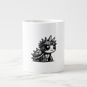 Whimsigoth Cyborg Turtle Vintage Art Design Classi Large Coffee Mug