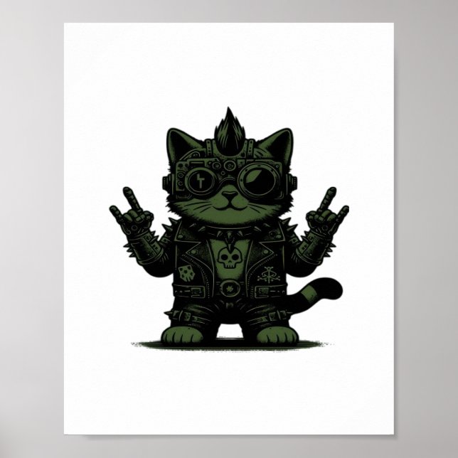 Whimsigoth Cyborg  Vintage Art Design Classic Poster (Front)