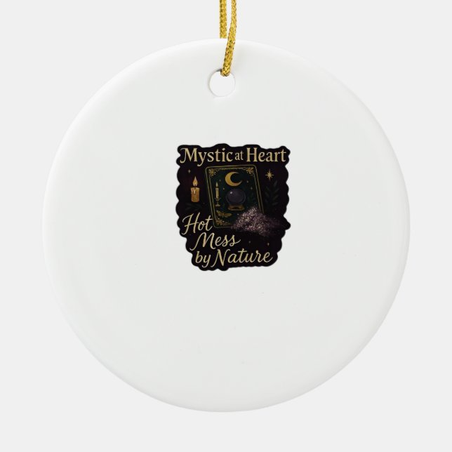 Whimsigoth Fantasy – Mystical Forests, Moons & Mag Ceramic Ornament (Front)