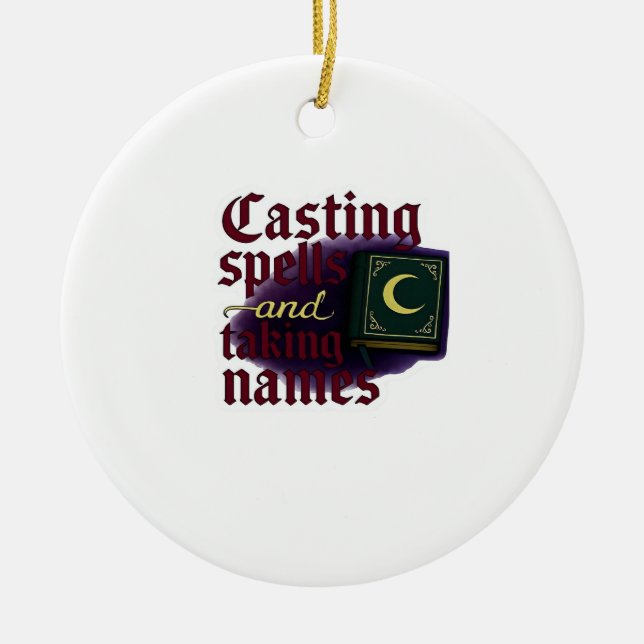 Whimsigoth Fantasy – Mystical Forests, Moons & Mag Ceramic Ornament (Front)