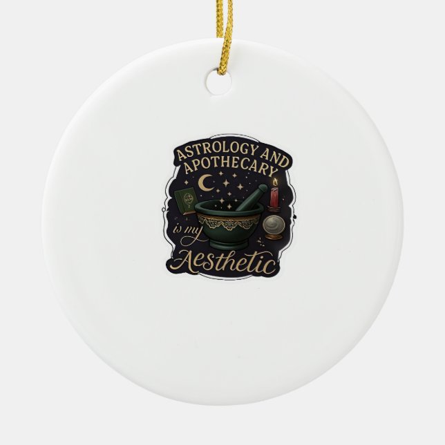 Whimsigoth Fantasy – Mystical Forests, Moons & Mag Ceramic Ornament (Front)