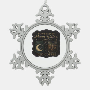 Whimsigoth Fantasy – Mystical Forests, Moons & Mag Snowflake Pewter Christmas Ornament