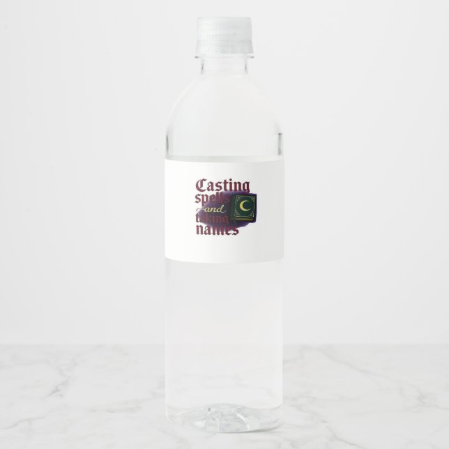 Whimsigoth Fantasy – Mystical Forests, Moons & Mag Water Bottle Label (Front)