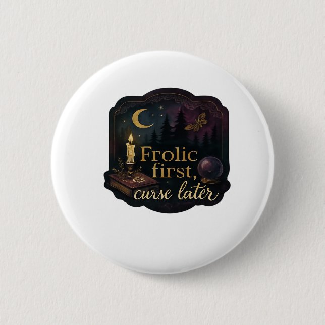 Whimsigoth Fantasy Mystical Forests, Moons & Magic 2 Inch Round Button (Front)