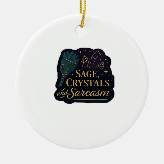 Whimsigoth Fantasy Mystical Forests, Moons & Magic Ceramic Ornament (Front)