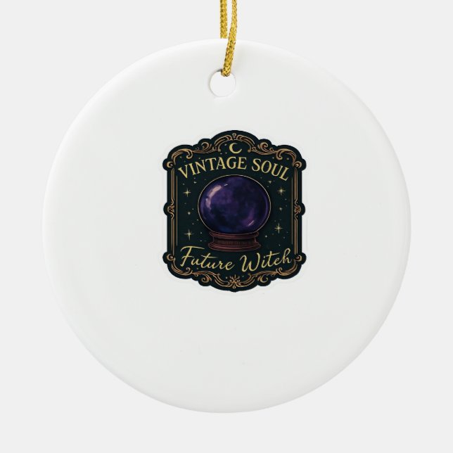 Whimsigoth Fantasy Mystical Forests, Moons & Magic Ceramic Ornament (Front)