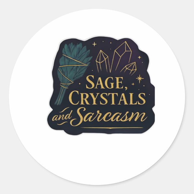 Whimsigoth Fantasy Mystical Forests, Moons & Magic Classic Round Sticker (Front)