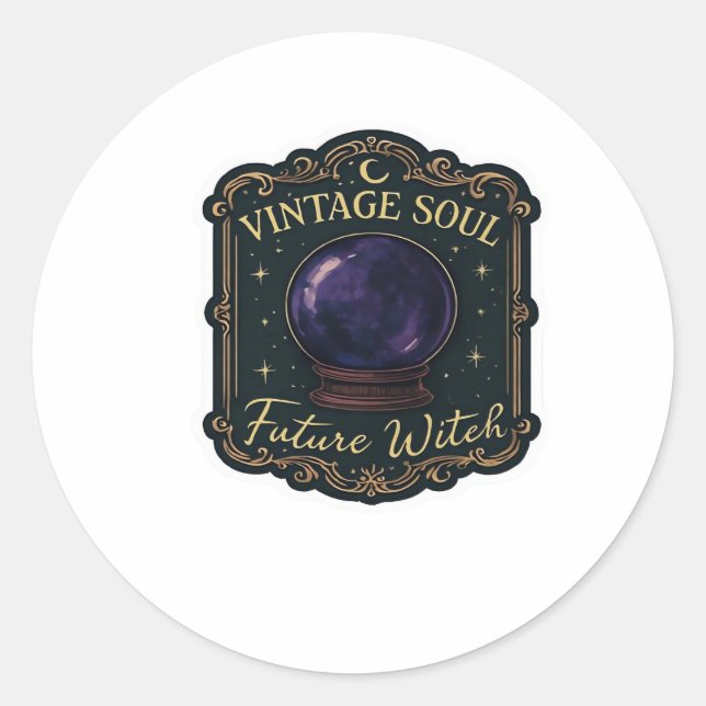 Whimsigoth Fantasy Mystical Forests, Moons & Magic Classic Round Sticker (Front)