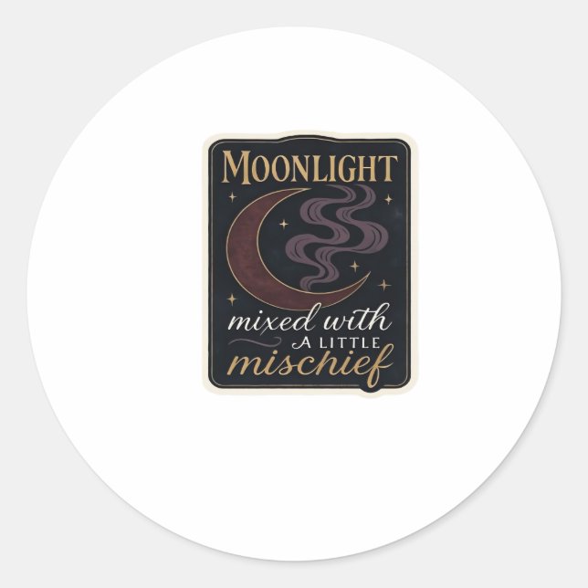 Whimsigoth Fantasy Mystical Forests, Moons & Magic Classic Round Sticker (Front)