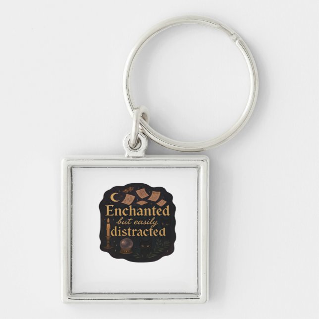 Whimsigoth Fantasy Mystical Forests, Moons & Magic Keychain (Front)