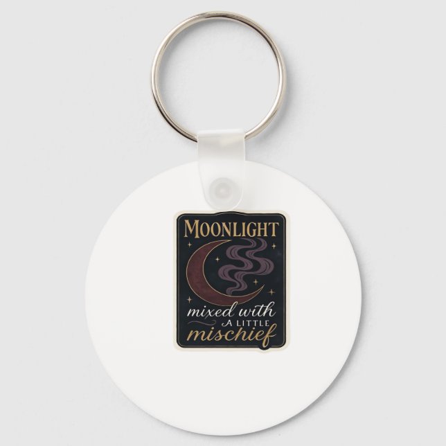 Whimsigoth Fantasy Mystical Forests, Moons & Magic Keychain (Front)