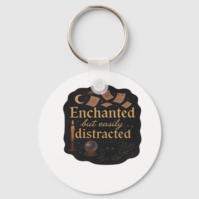 Whimsigoth Fantasy Mystical Forests, Moons & Magic Keychain (Front)