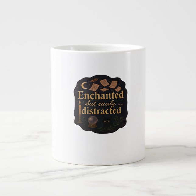 Whimsigoth Fantasy Mystical Forests, Moons & Magic Large Coffee Mug (Front)