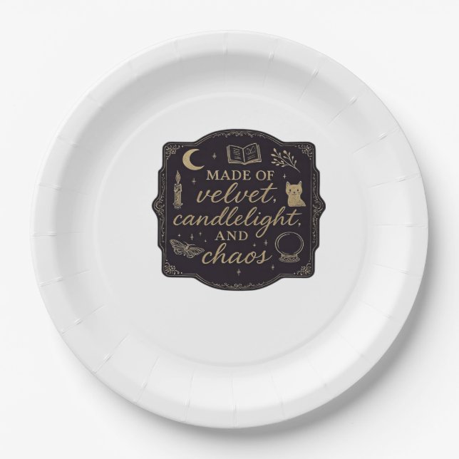 Whimsigoth Fantasy Mystical Forests, Moons & Magic Paper Plate (Front)