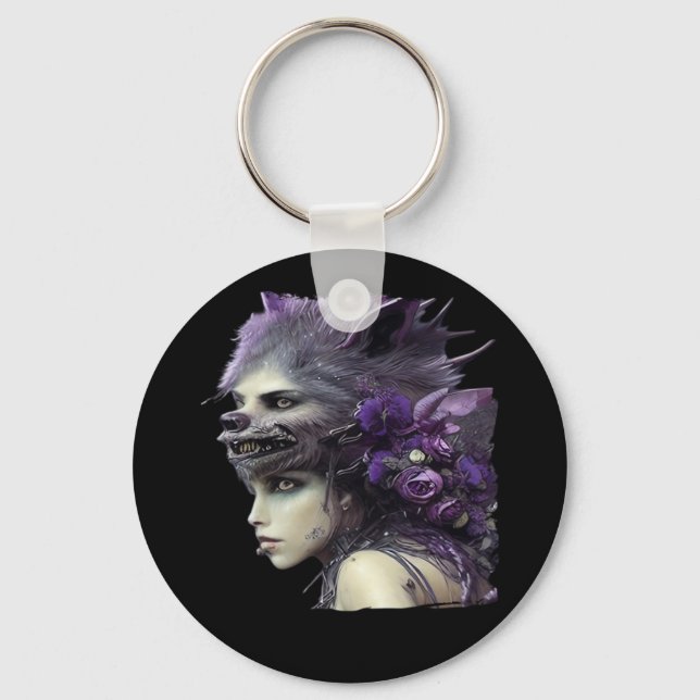 Whimsigoth Funny Design For Halloween Keychain (Front)