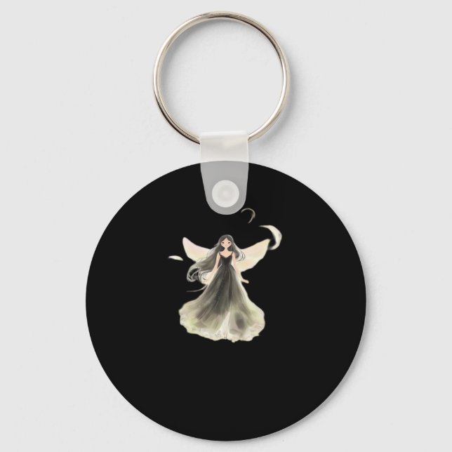 Whimsigoth Girl Dark Fairy Aesthetic With Vibes Cl Keychain (Front)