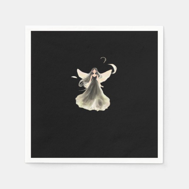 Whimsigoth Girl Dark Fairy Aesthetic With Vibes Cl Napkin (Front)
