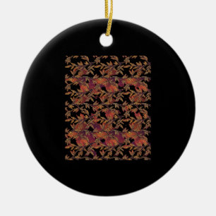 Whimsigoth Golden Vinework Graphic Ceramic Ornament
