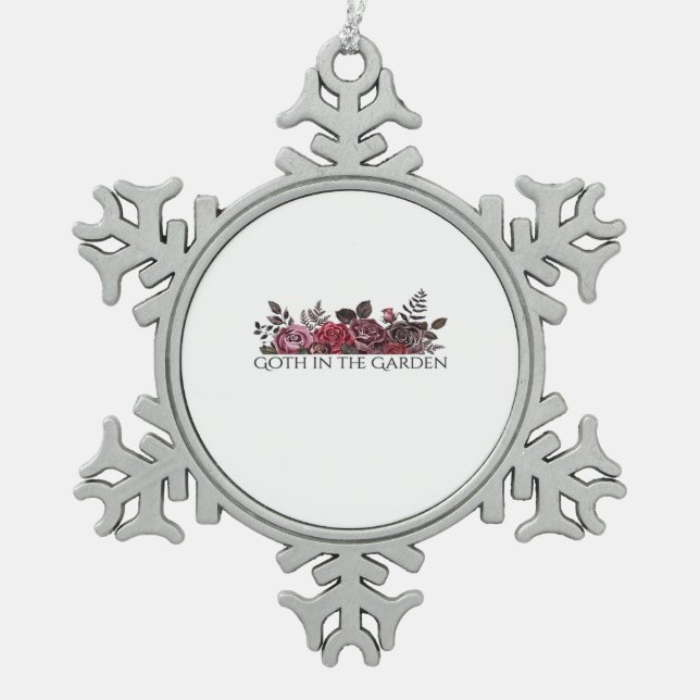 Whimsigoth Ink – Mystical Forests, Moons & Magic C Snowflake Pewter Christmas Ornament (Front)