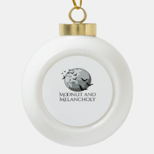 Whimsigoth Ink – Mystical Forests, Moons Magic Cla Ceramic Ball Christmas Ornament