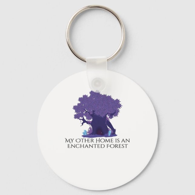 Whimsigoth Ink – Mystical Forests, Moons Magic Cla Keychain (Front)