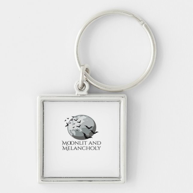 Whimsigoth Ink – Mystical Forests, Moons & Magic M Keychain (Front)