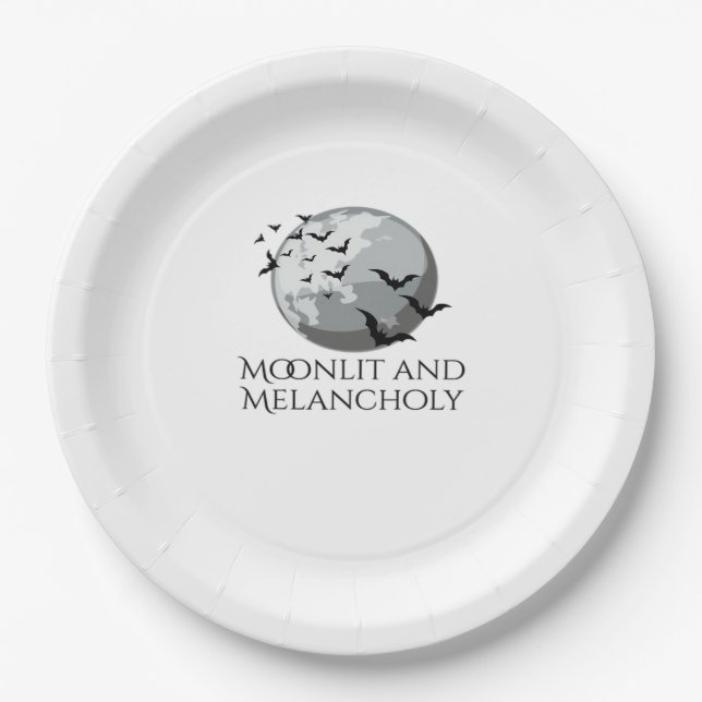 Whimsigoth Ink – Mystical Forests, Moons & Magic M Paper Plate (Front)