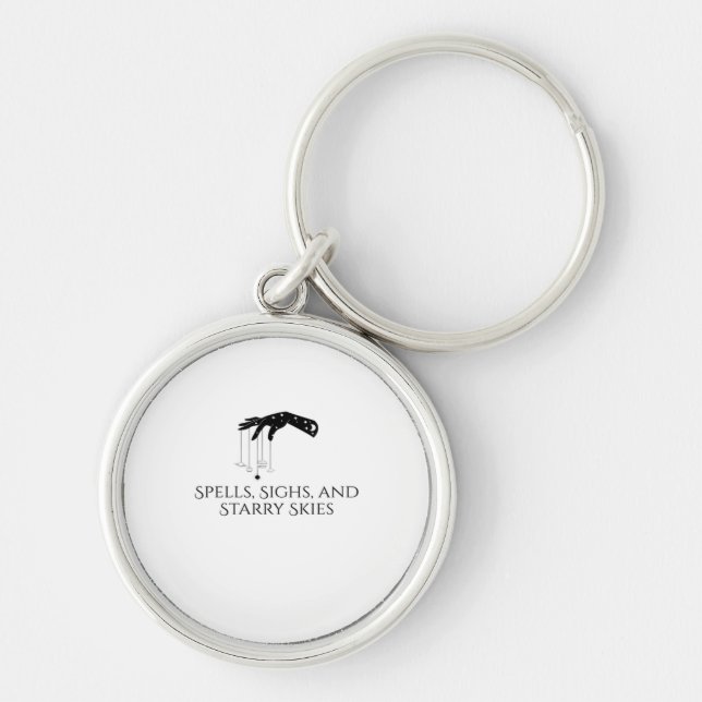 Whimsigoth Ink – Mystical Forests, Moons & Magic O Keychain (Front)