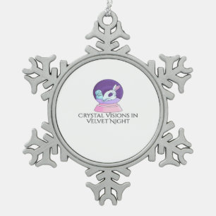 Whimsigoth Ink – Mystical Forests, Moons & Magic R Snowflake Pewter Christmas Ornament