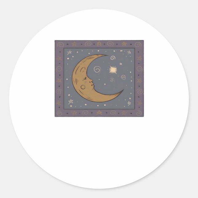 Whimsigoth Moon Classic Classic Round Sticker (Front)