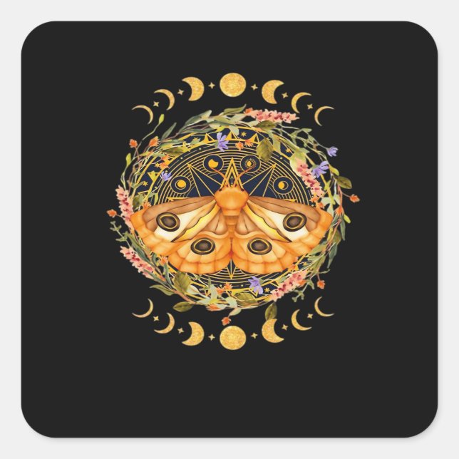 Whimsigoth Moth Classic Square Sticker (Front)