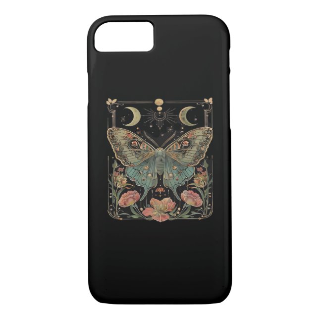 Whimsigoth Moth Shirt, Botanical Butterfly T Shirt Case-Mate iPhone Case (Back)