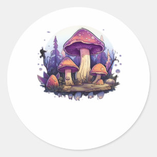 Whimsigoth Mushrooms And Crystals Classic Round Sticker