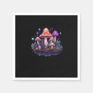 Whimsigoth Mushrooms And Crystals Napkin